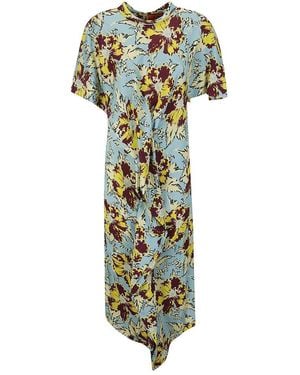 Colville Floral-Printed Mock Neck Midi Dress - Green