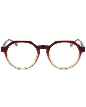 Linda Farrow X Kris Van Assche Oval Frame Glasses - Black