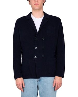 Ballantyne Double Breasted Knitted Jacket - Blue