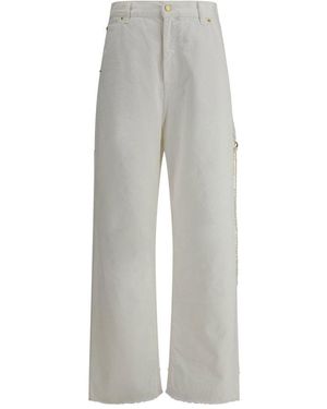 DARKPARK Lisa Chain Adorned Loose Fit Carpenter Denim Jeans - Gray