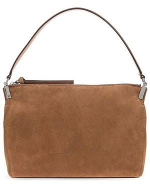 Emporio Armani Zip-Up Top Handle Shoulder Bag - Brown