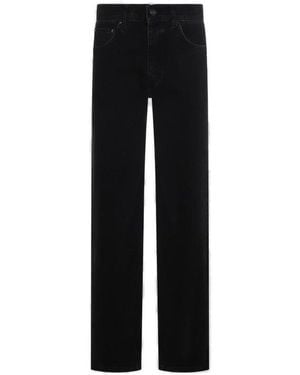 Anine Bing Logo-Patch Wide-Leg Denim Jeans - Black