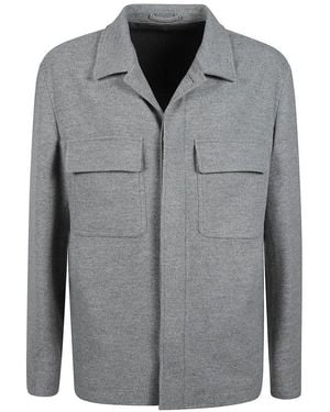 Lardini Long-Sleeved Straight Hem Jacket - Gray