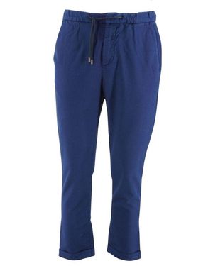 Teleria Zed Drawstring Turn-Up Hem Trousers - Blue