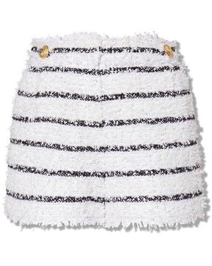 Balmain Tweed Shorts - White