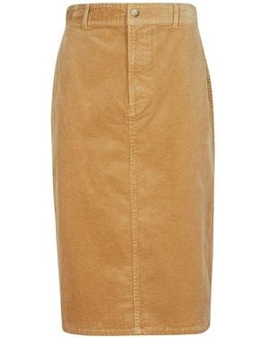 Polo Ralph Lauren Corduroy High-waist Pencil Midi Skirt - Natural