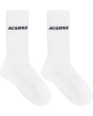 Jacquemus Ribbed Crew Socks - Black