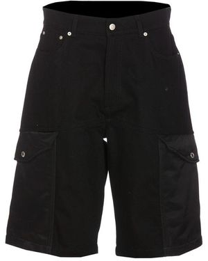 McQueen Hybrid Denim Cargo Shorts in Black for Men | Lyst