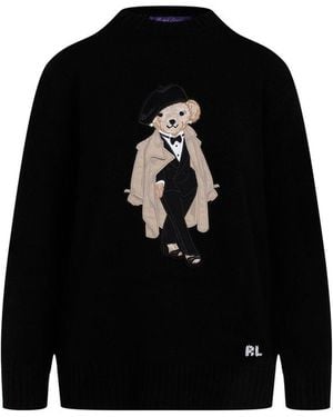 Ralph Lauren Bear Pullover Jumper - Black