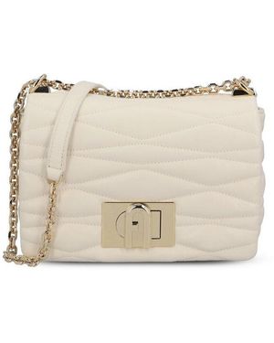 ショルダーバッグ・ポシェット FURLA1927 Quilted Small Shoulder Bag Furla Women's 1927 Soft Black Quilted Leather Crossbody