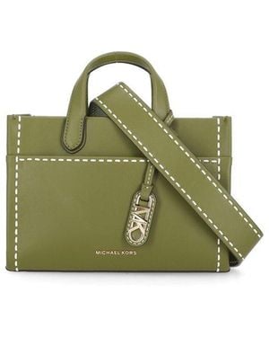 MICHAEL Michael Kors Gigi Small Topstitched Messenger Bag - Green