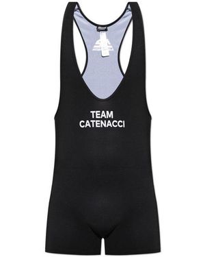 DSquared² Logo Printed One-Piece Swimsuit - Black