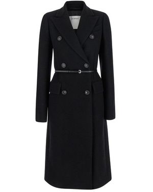 【関税&送料込】Sportmax Black Synthetic Leather Faggi Coat SportMax Black Synthetic Leather Faggi Coat | italist