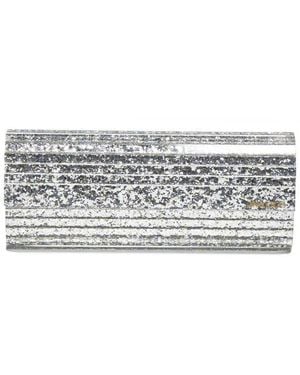 Jimmy Choo Sweetie Glittered Clutch Bag - Grey