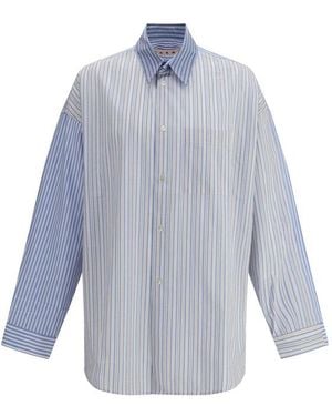 Marni Mixed Stripes Poplin Shirt - Blue
