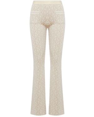Palm Angels Monogram Jacquard Knit Trousers - Natural