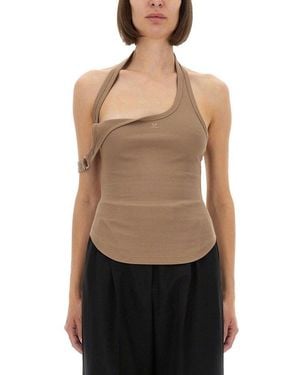 Courreges Asymmetrical Tank Top - Black