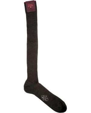 Gallo Ribbed Knee-High Socks - Black