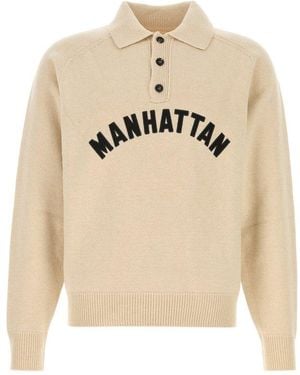 Bode Manhattan Knit Polo Top - Natural