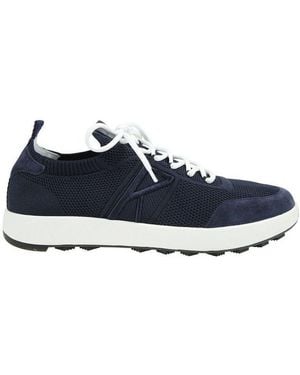 Kiton Round Toe Lace-up Sneakers - Blue