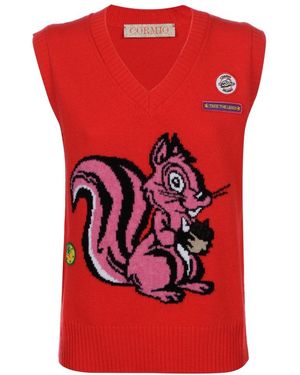 Cormio Nicole Knitted Vest - Red