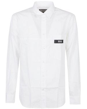 Versace Jeans Couture Logo-Patch Button-Up Shirt - White