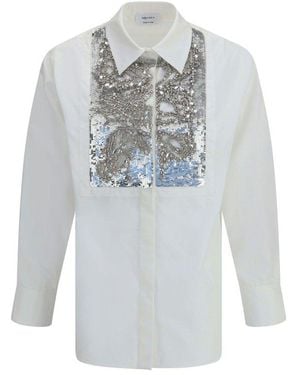 McQueen Crystal Embroidered Shirt - White