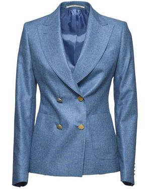 Tagliatore J-Coral Double-Breasted Blazer - Blue