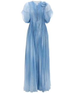 Ermanno Scervino Silk Dress Dresses - Blue