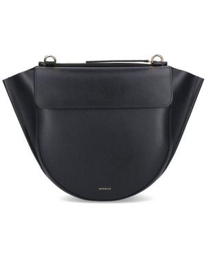 Wandler Hortensia Logo Printed Medium Tote Bag - Black