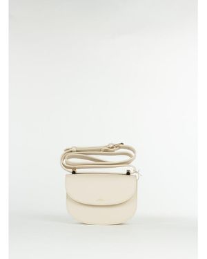 A.P.C. Geneve Foldover Top Mini Crossbody Bag - White