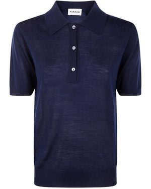P.A.R.O.S.H. P.A.R.O..H. Short-Sleeved Knitted Polo Shirt - Blue