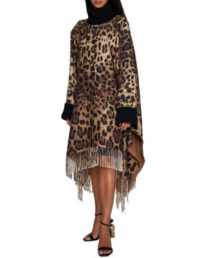 ポンチョ・ケープ DOLCE & GABBANA EMBROIDERED WOOL PONCHO Dolce & Gabbana Embroidered Wool Poncho With Virgin Wool