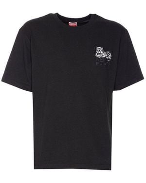 KENZO Happy Tiger Embroidered T-Shirt - Black