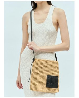 Jil Sander Interwoven Open Top Crossbody Bag - White