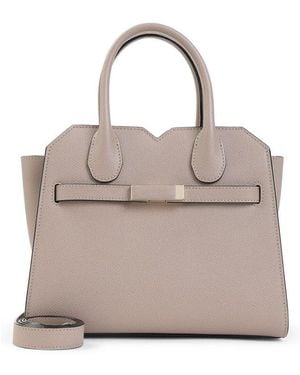Valextra Milano Mini Top Handle Bag - Natural