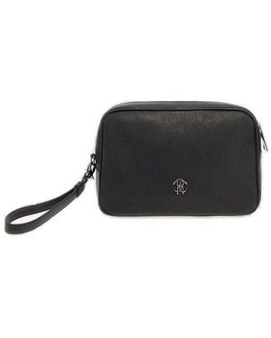 Roberto Cavalli Logo Plaque Zipped Case - Black
