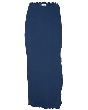 ROTATE BIRGER CHRISTENSEN Rib Long Midi Skirt - Blue
