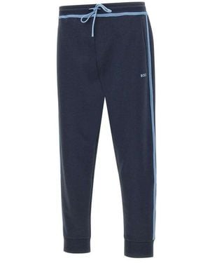 BOSS Logo Detailed Tracksuit Bottoms - Blue