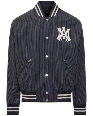 Amiri Ma Hollywood Leather Bomber Jacket in Black for Men