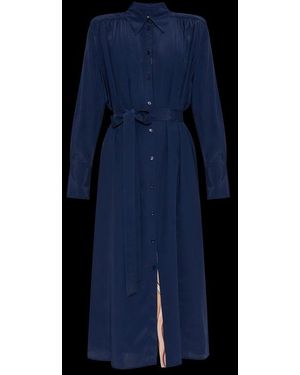 Paul Smith Tie-Waisted Shirt Dress - Blue