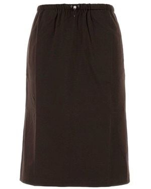 Prada Elasticated Waistband Midi Skirt - Black