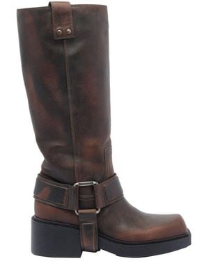 Vic Matié Square-Toe Saddle Boots - Brown