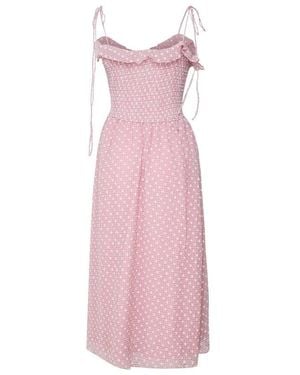 For Love & Lemons Ruffle Midi Dress - Pink