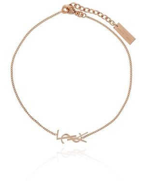 Saint Laurent Opyum Charm Bracelet In Rose Gold Brass - Pink