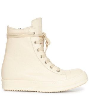 Rick Owens Leather High Trainers - Natural