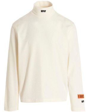 Heron Preston Logo Embroidered Roll Neck T-Shirt - White