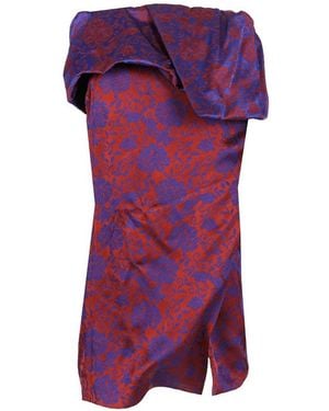 Dries Van Noten Peplum Asymmetric Wrap Skirt - Purple