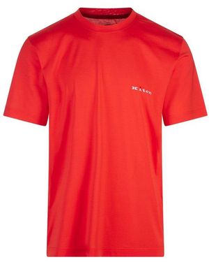 Kiton Logo Embroidered Crewneck T-Shirt