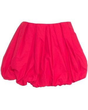 Pinko Pleated Poplin Mini Balloon Skirt in White | Lyst